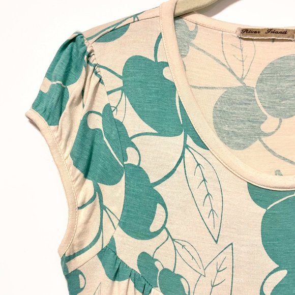 River Island Mint Cherry Tee - Size M - Picture 3 of 5